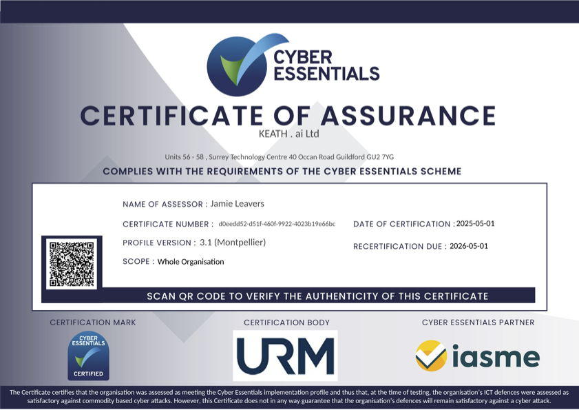 Cyber Essentials Certificate